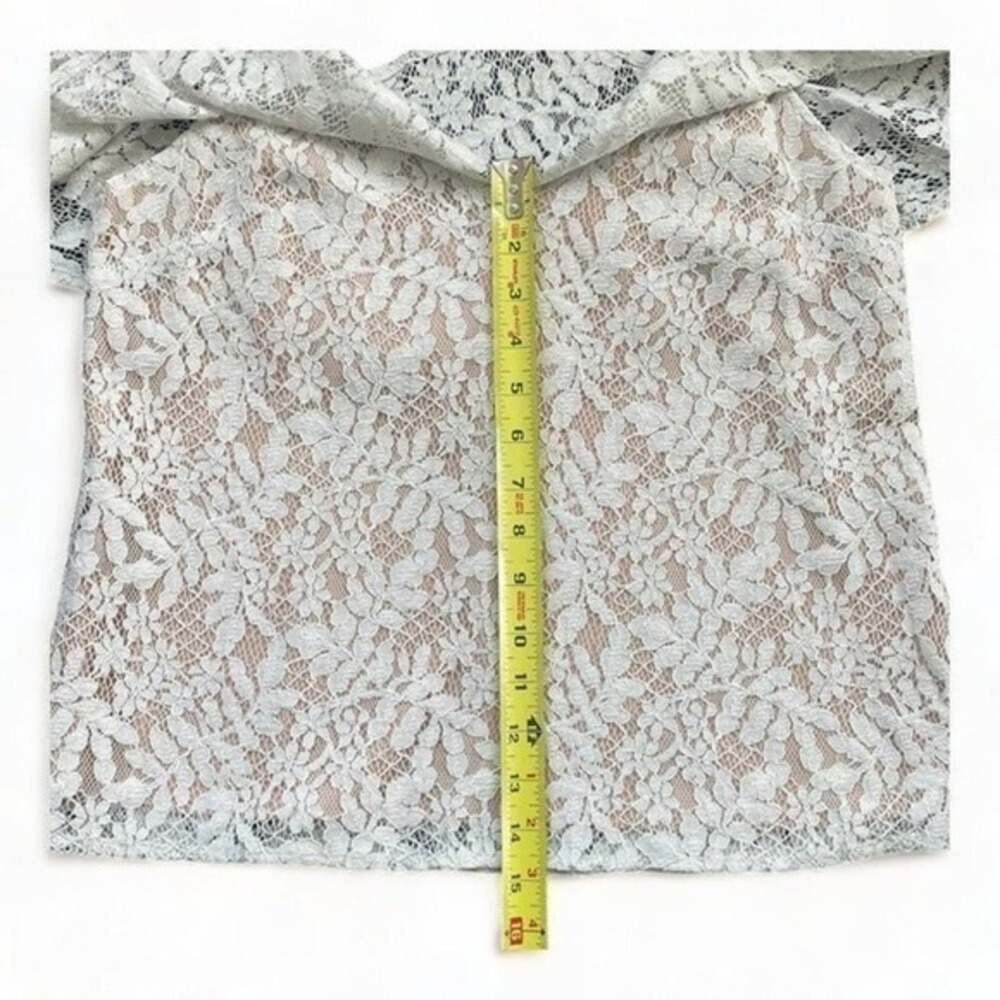 WAYF Lace Ruffle Top Pale Blue Size Small - Picture 5 of 5